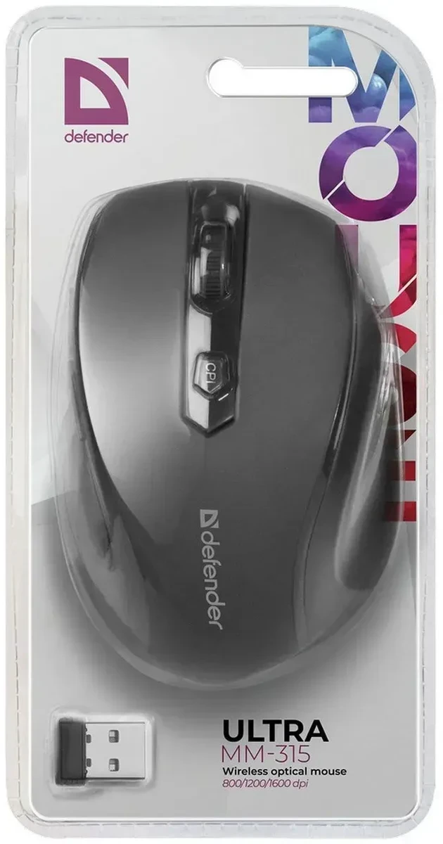 Мышь Defender Ultra MM-315 беспроводная Black — 5