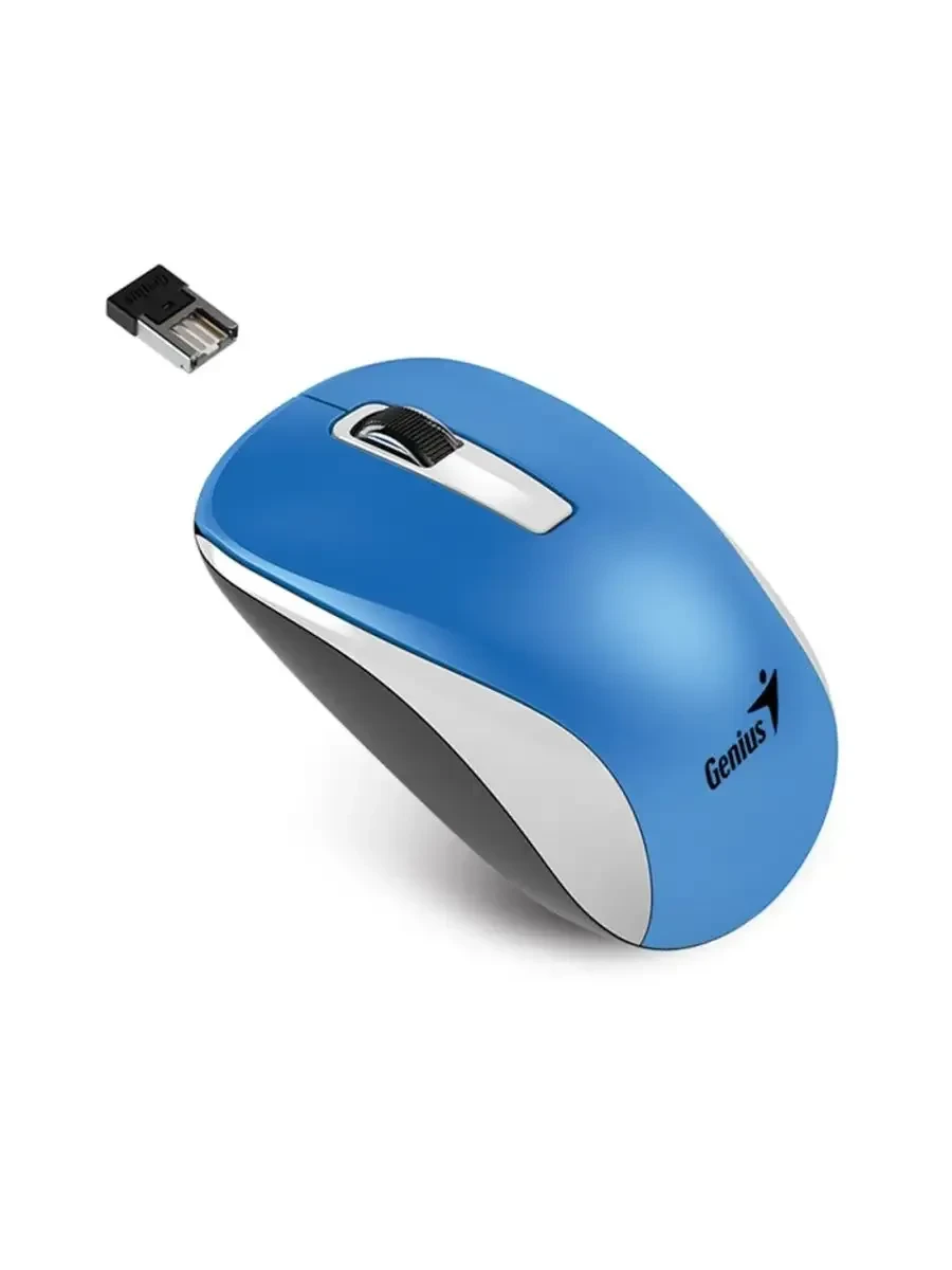 Мышь Genius NX-7010, беспроводная 2.4ГГц, 1600dpi, бело-голубой