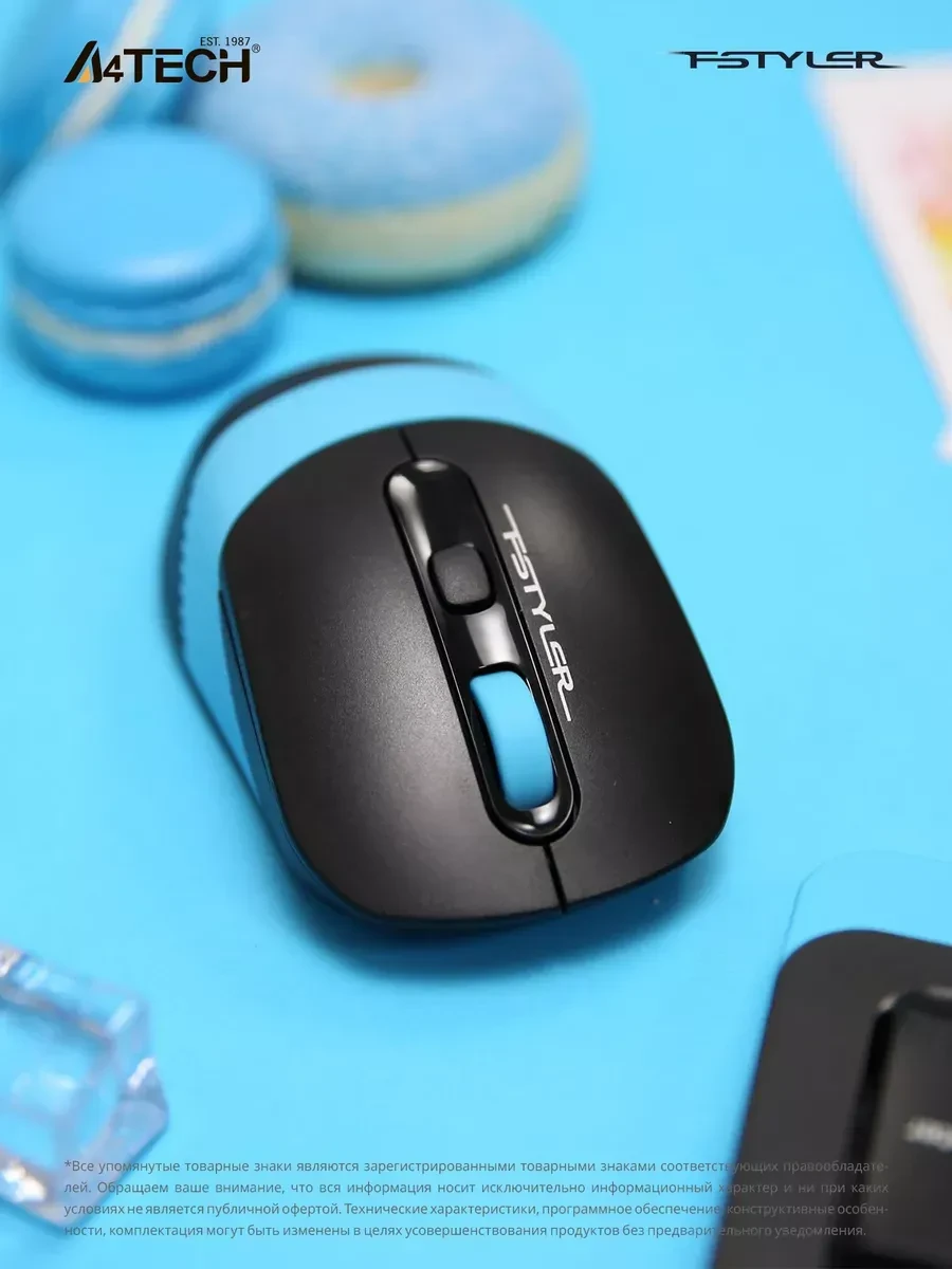 Клавиатура+мышь A4tech Fstyler FG1010, беспроводная, синяя — 5