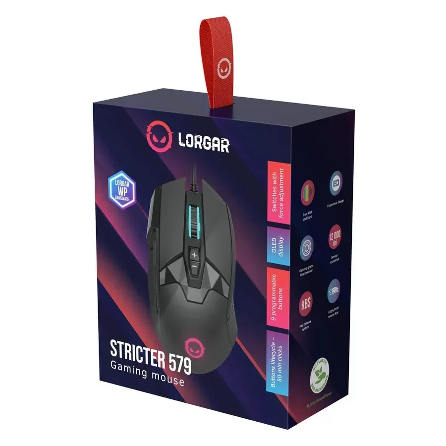 Мышь LORGAR Stricter 579, игровая, RGB, чёрная — 2