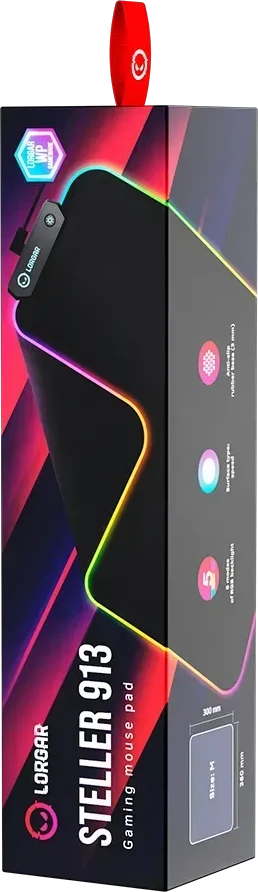 Коврик для мыши LORGAR Steller 913 RGB, 360x300mm — 4
