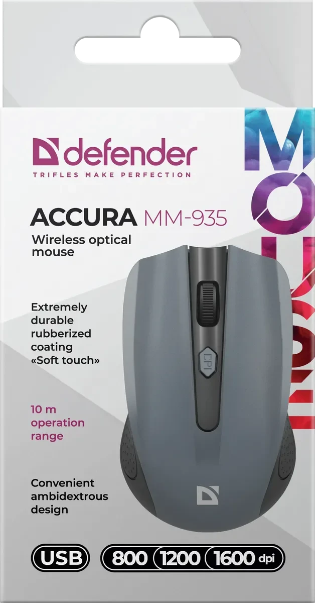 Мышь Defender Accura MM-935 серая — 2