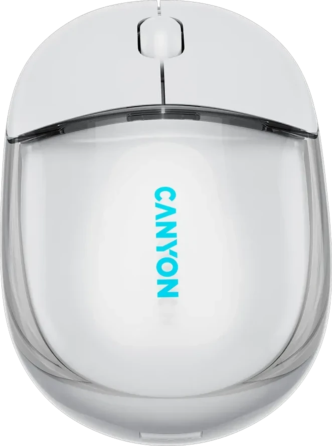 Мышь CANYON OnClick 24, BT/Wireless, прозрачно-белая