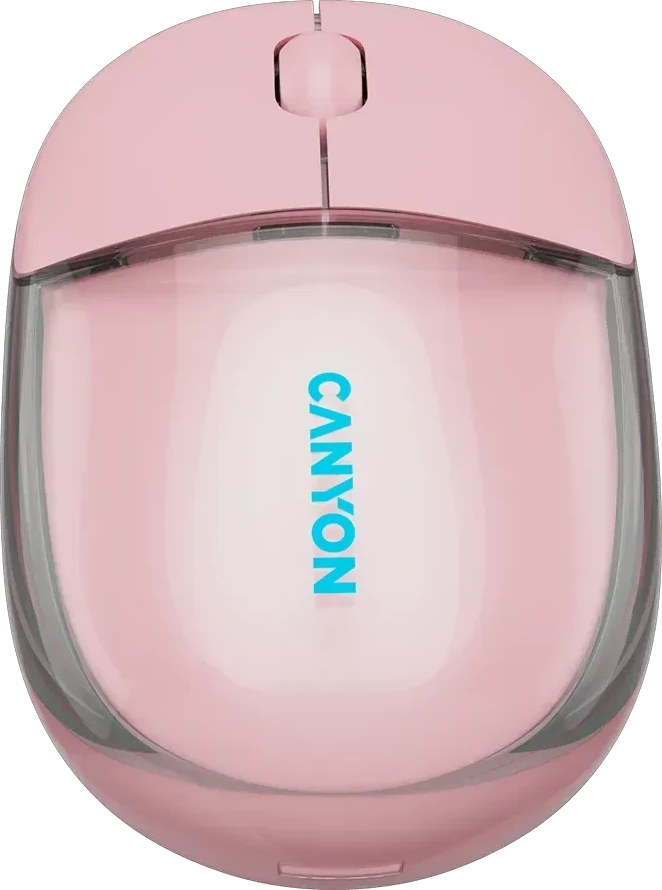 Мышь CANYON OnClick 24, BT/Wireless, прозрачно-розовая