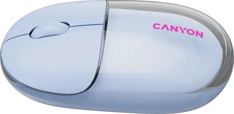 Мышь CANYON OnClick 24, BT/Wireless, прозрачно-синяя — 2