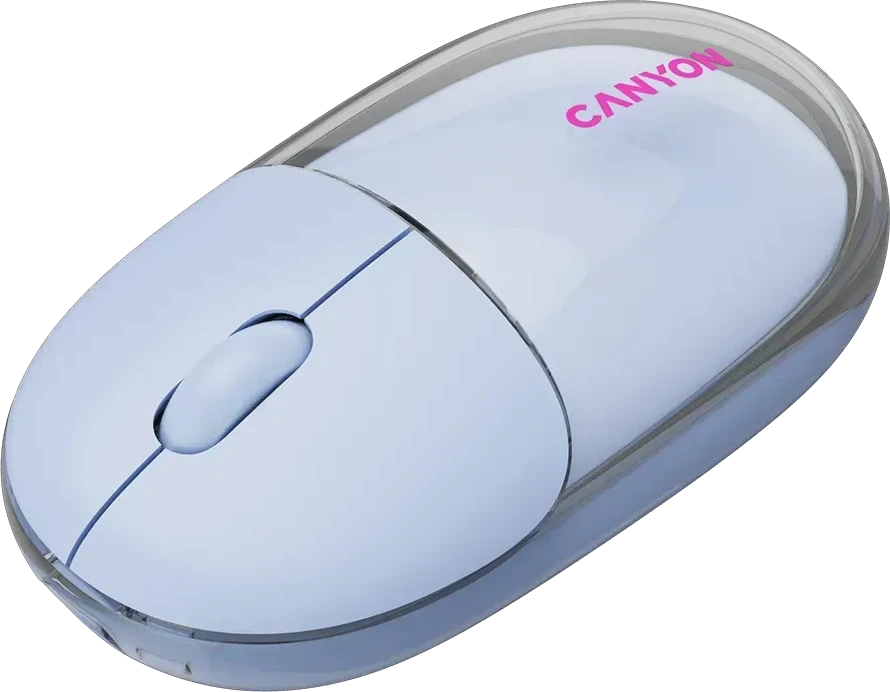 Мышь CANYON OnClick 24, BT/Wireless, прозрачно-синяя — 3