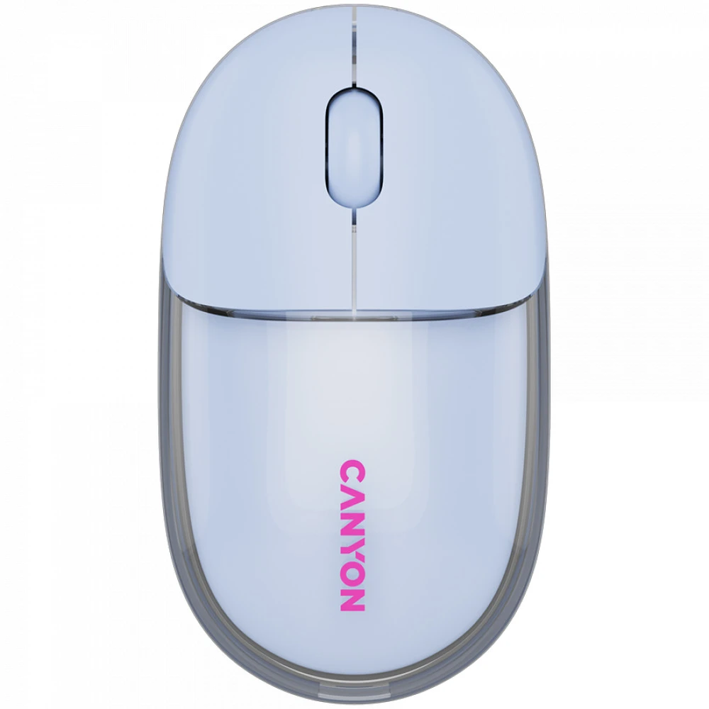 Мышь CANYON OnClick 24, BT/Wireless, прозрачно-синяя — 4