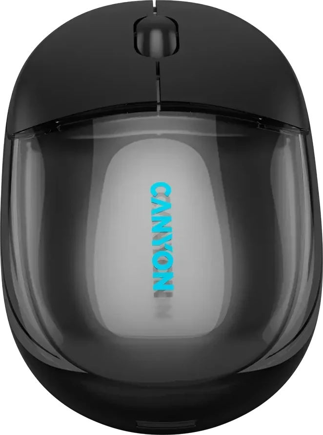 Мышь CANYON OnClick 24, BT/Wireless, прозрачно-чёрная