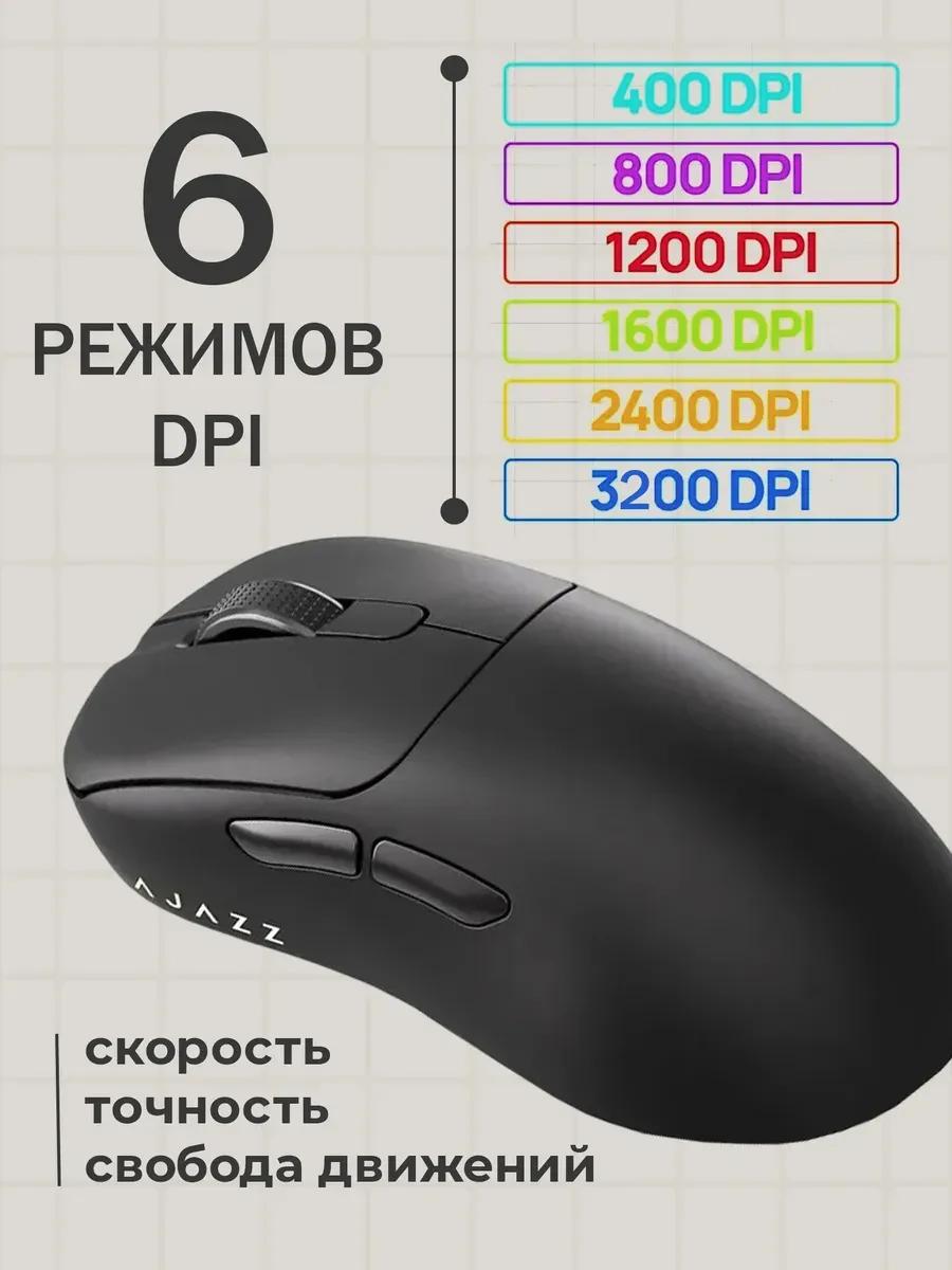 Мышь Ajazz AJ179 PRO, оптическая, 26000 DPI, чёрная — 4