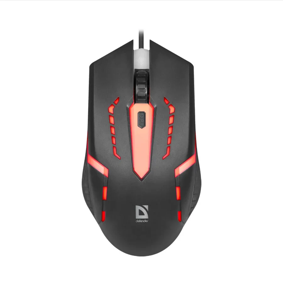 Мышь Defender Flash MB-600L, проводная, оптическая, 800-1200 dpi, USB, чёрная