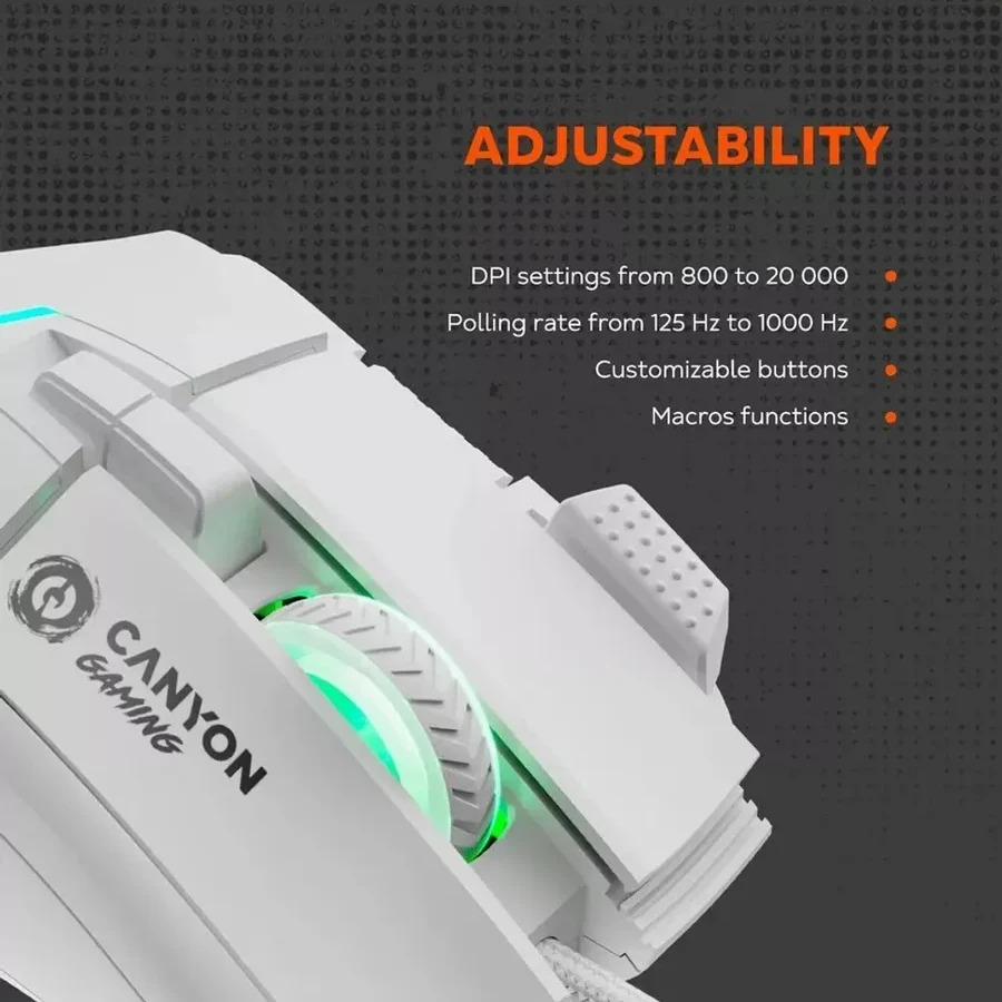 Игровая мышь CANYON Fortnax GM-636 RGB, белая — 2