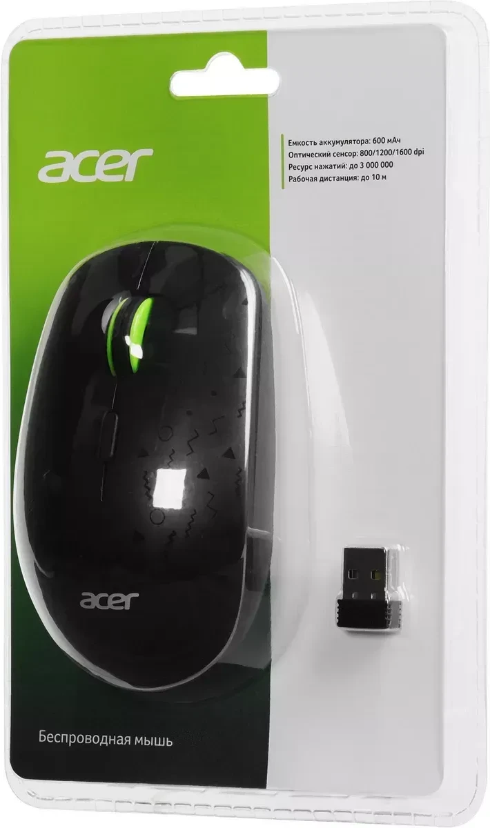 Мышь Acer OMR307, opticheskaya, 1600dpi, беспроводная — 5