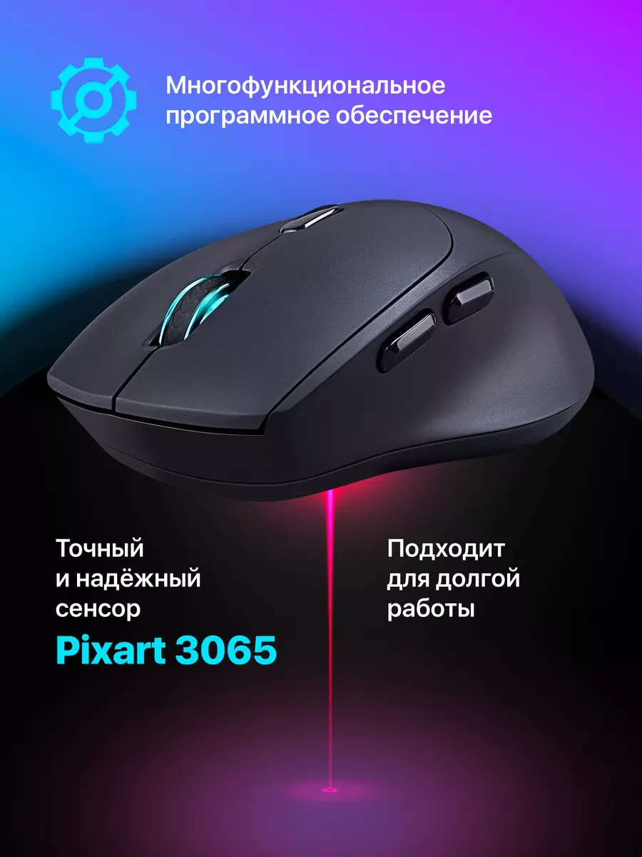 Мышь Defender Effect X MS-095, беспроводная, 800-1600 DPI — 4