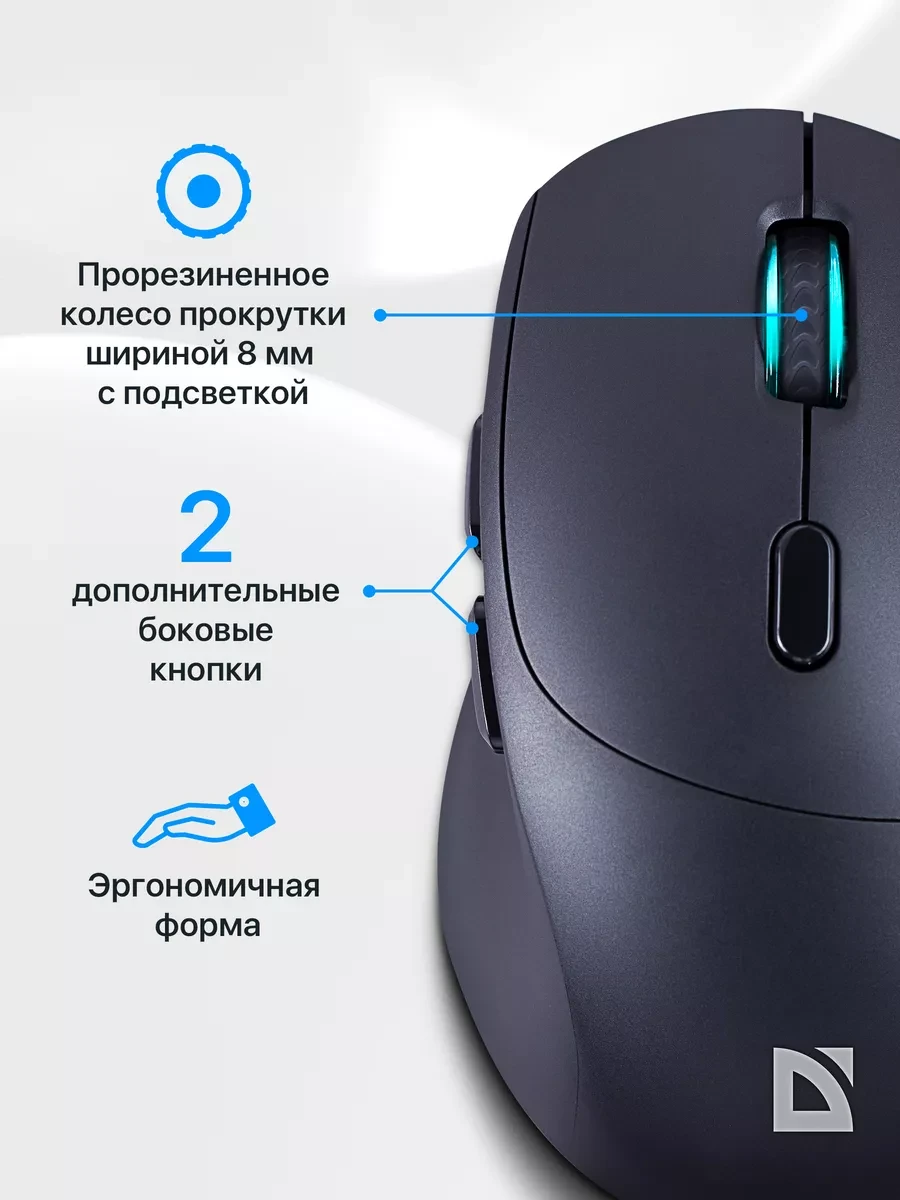 Мышь Defender Effect X MS-095, беспроводная, 800-1600 DPI — 5