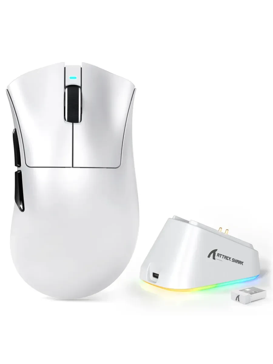 Мышь Attack Shark V3 PRO, белая, 25000 DPI