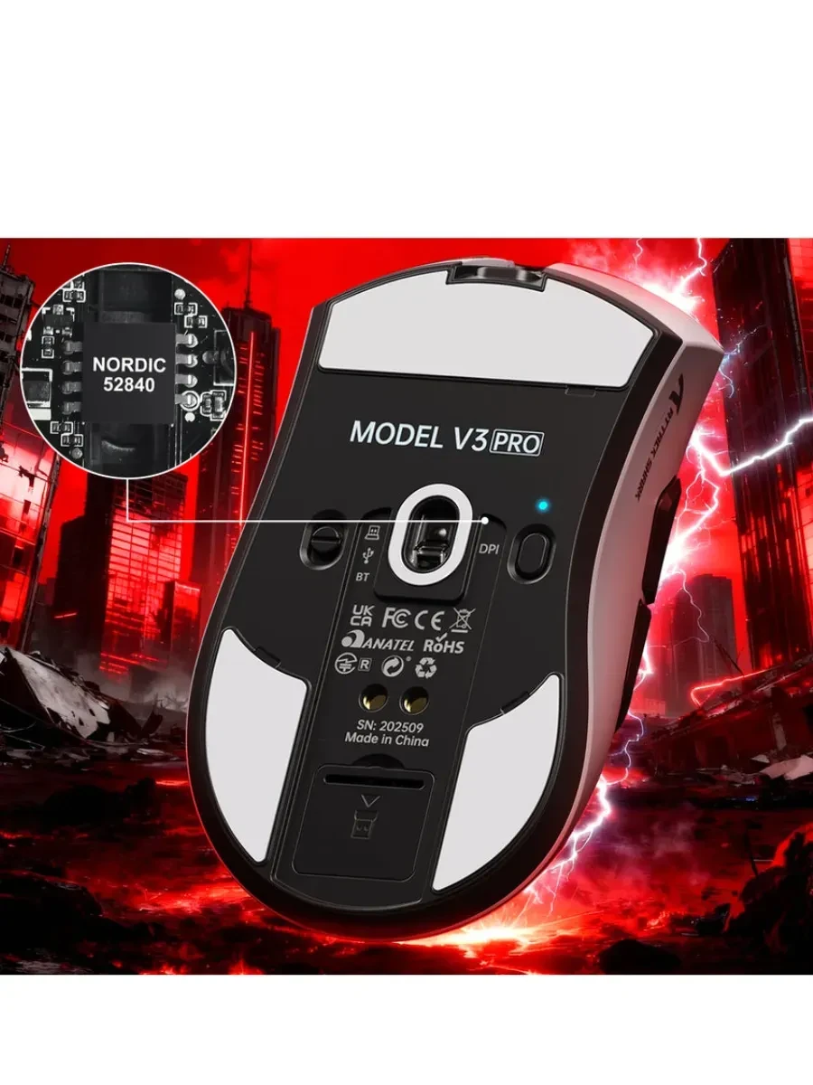 Мышь Attack Shark V3 PRO, белая, 25000 DPI — 4