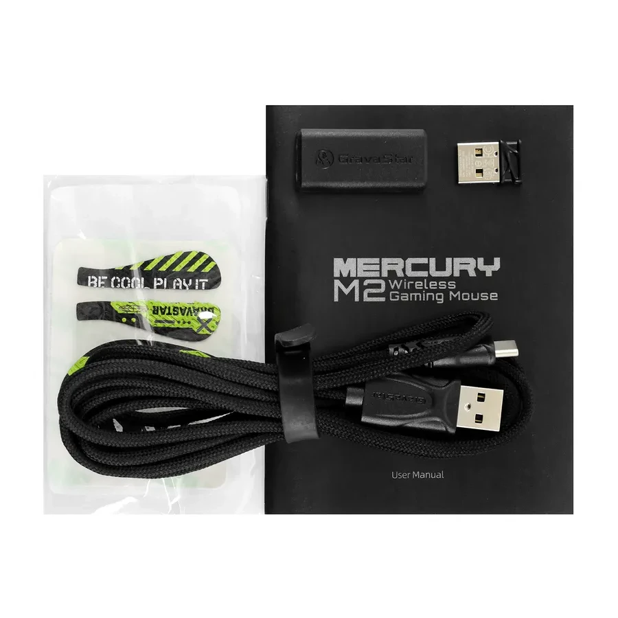 Мышь GravaStar Mercury M2, Wireless, BT5.1/2.4GHz, (PAW3395) 26000 dpi, 5 buttons, USB, Black — 4