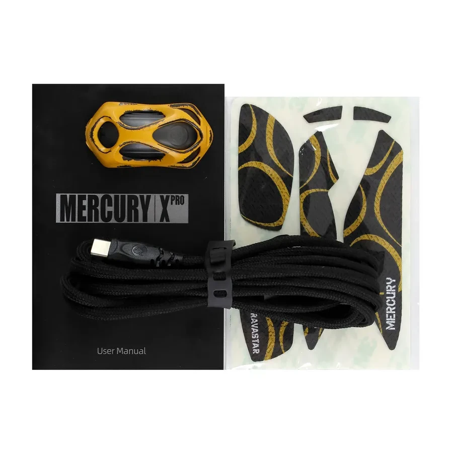 Мышь GravaStar Mercury X Pro 8K, Wireless, BT/2.4GHz/cable, Optical 32000 dpi,5 buttons,USB, Yellow — 4