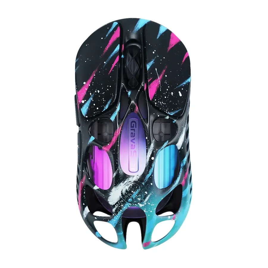 Мышь GravaStar Mercury X Pro, Wireless, BT 5.1/2.4GHz, (PAW 3950) 32000 dpi, 5 buttons, USB, Neon