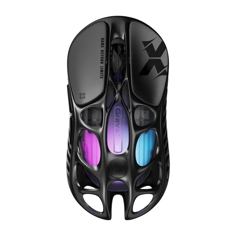 Мышь GravaStar Mercury X, Wireless, BT 5.1/2.4GHz, Optical 32000 dpi, 5 buttons, USB, Galaxy Black