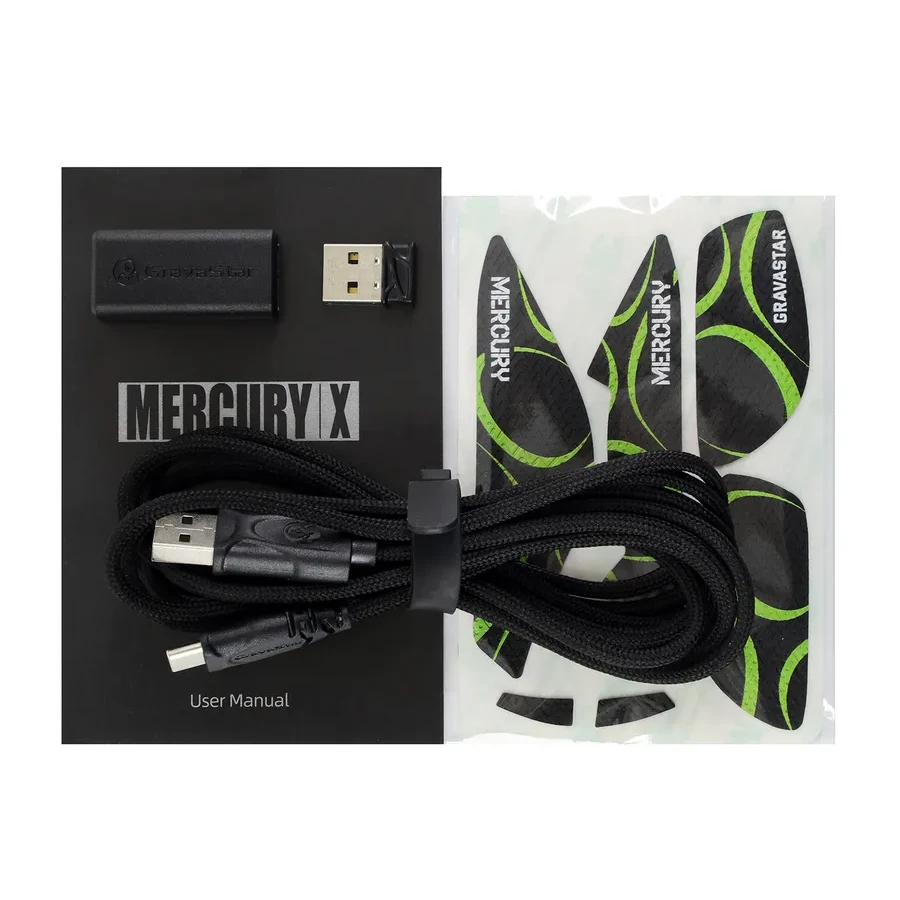 Мышь GravaStar Mercury X, Wireless, BT 5.1/2.4GHz, Optical 32000 dpi, 5 buttons, USB, Galaxy Black — 4