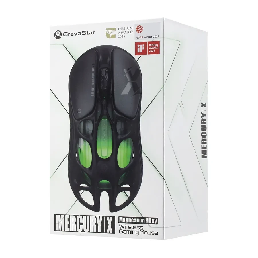 Мышь GravaStar Mercury X, Wireless, BT 5.1/2.4GHz, Optical 32000 dpi, 5 buttons, USB, Galaxy Black — 5