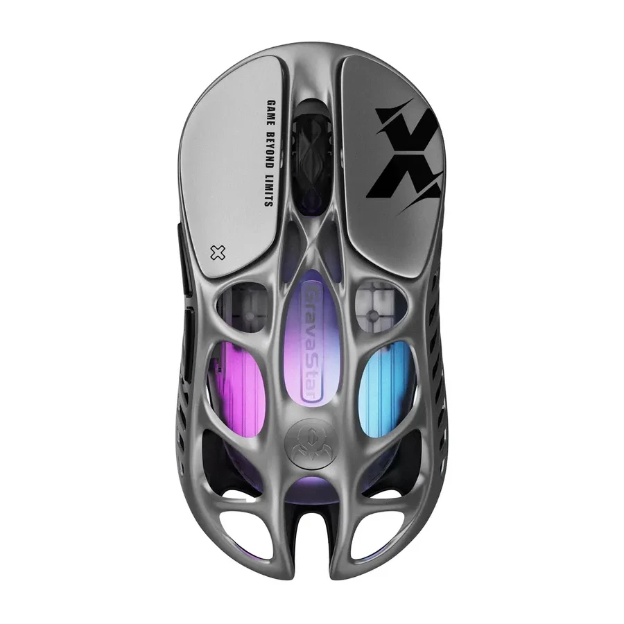 Мышь GravaStar Mercury X, Wireless, BT 5.1/2.4GHz, Optical 32000 dpi, 5 buttons, USB, Grey