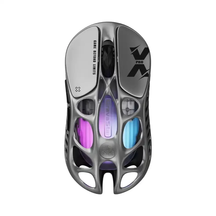 Мышь GravaStar Mercury X Pro 8K, Wireless, BT/2.4GHz/cable, (PAW3950) 32000 dpi, 5 buttons,Silver — 3