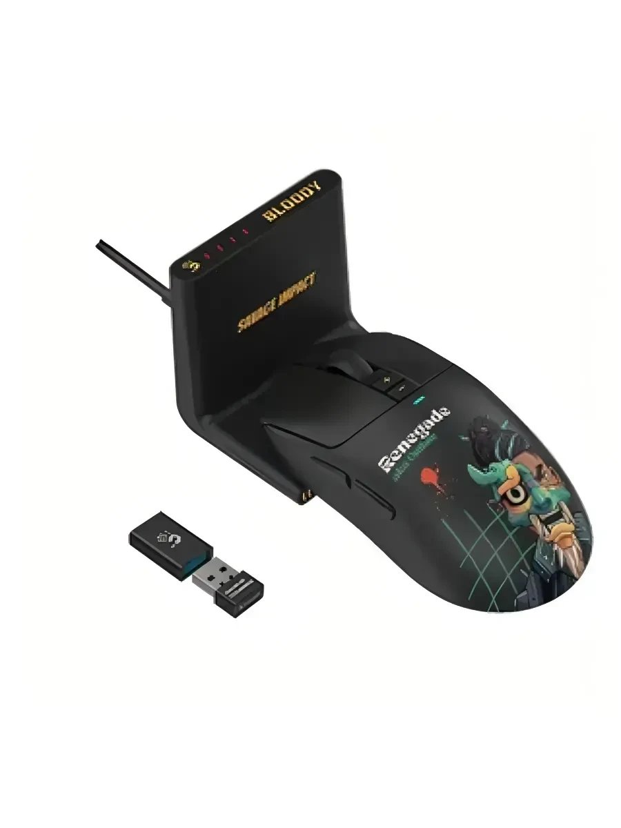 Мышь A4Tech Bloody R72 Ultra Duo Renegade,Black Midnight,Gaming,Wireless,Optical,20000dpi,300mAh,USB — 2