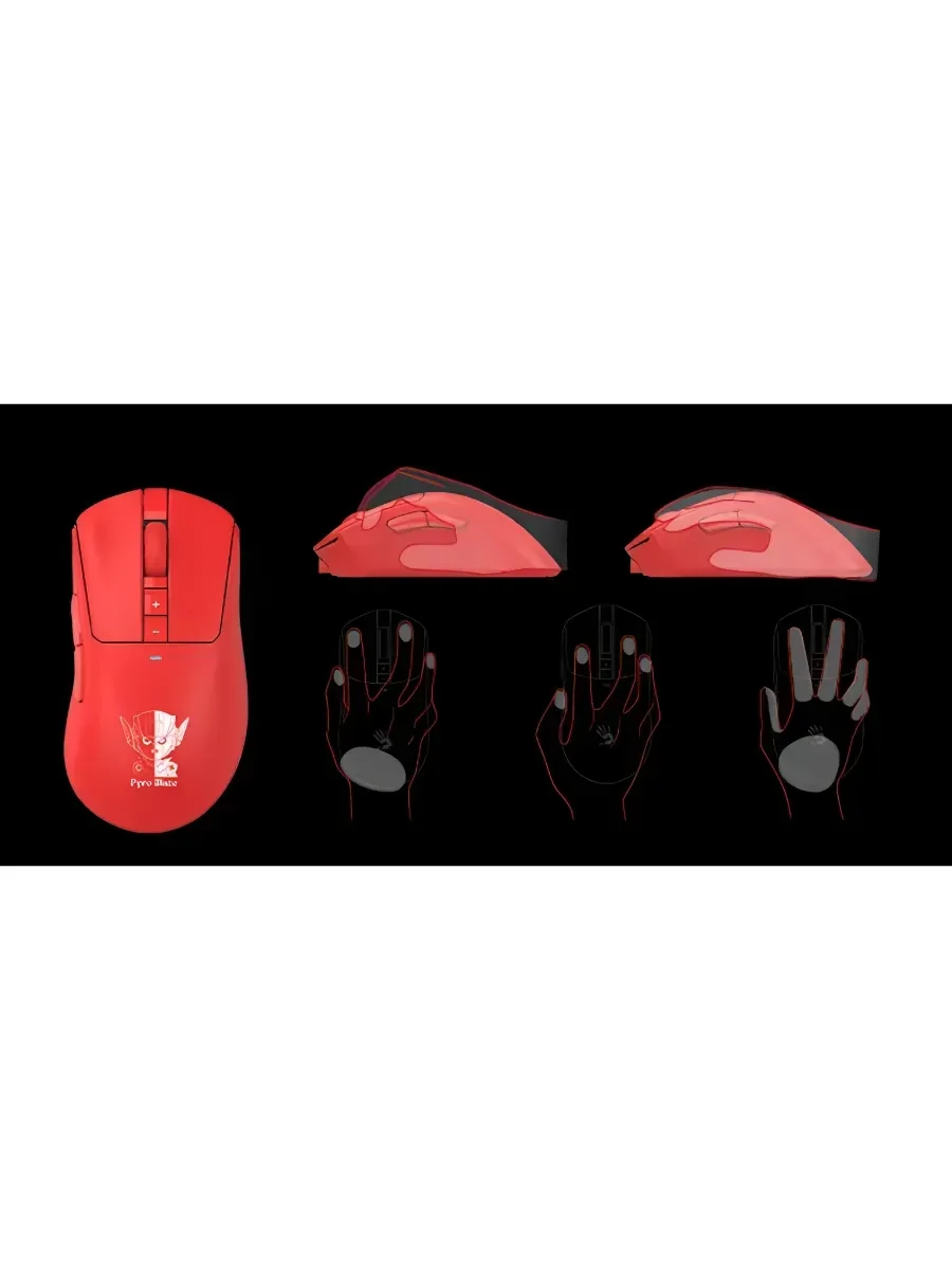 Мышь A4Tech Bloody R73 Ultra Pyro Blaze, Red, Wireless, Wired, Gaming, Optical, 20000dpi,300 mAh,USB — 2