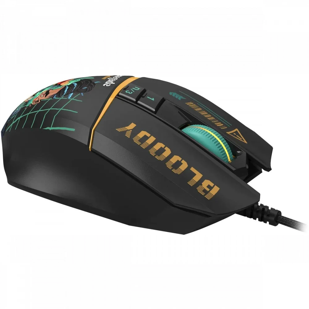 Мышь A4Tech Bloody W63 Max Renegade Black Midnight,Wired,Gaming,Optical,12000dpi, RGB backlight, USB — 4
