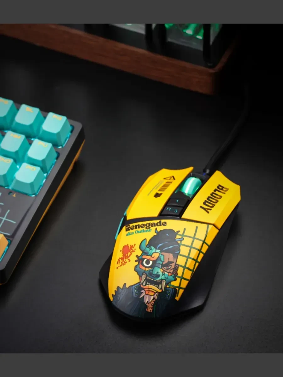 Мышь A4Tech Bloody W63 Max Renegade Yellow Sunset,Wired,Gaming,Optical,12000dpi,RGB backlight, USB — 4