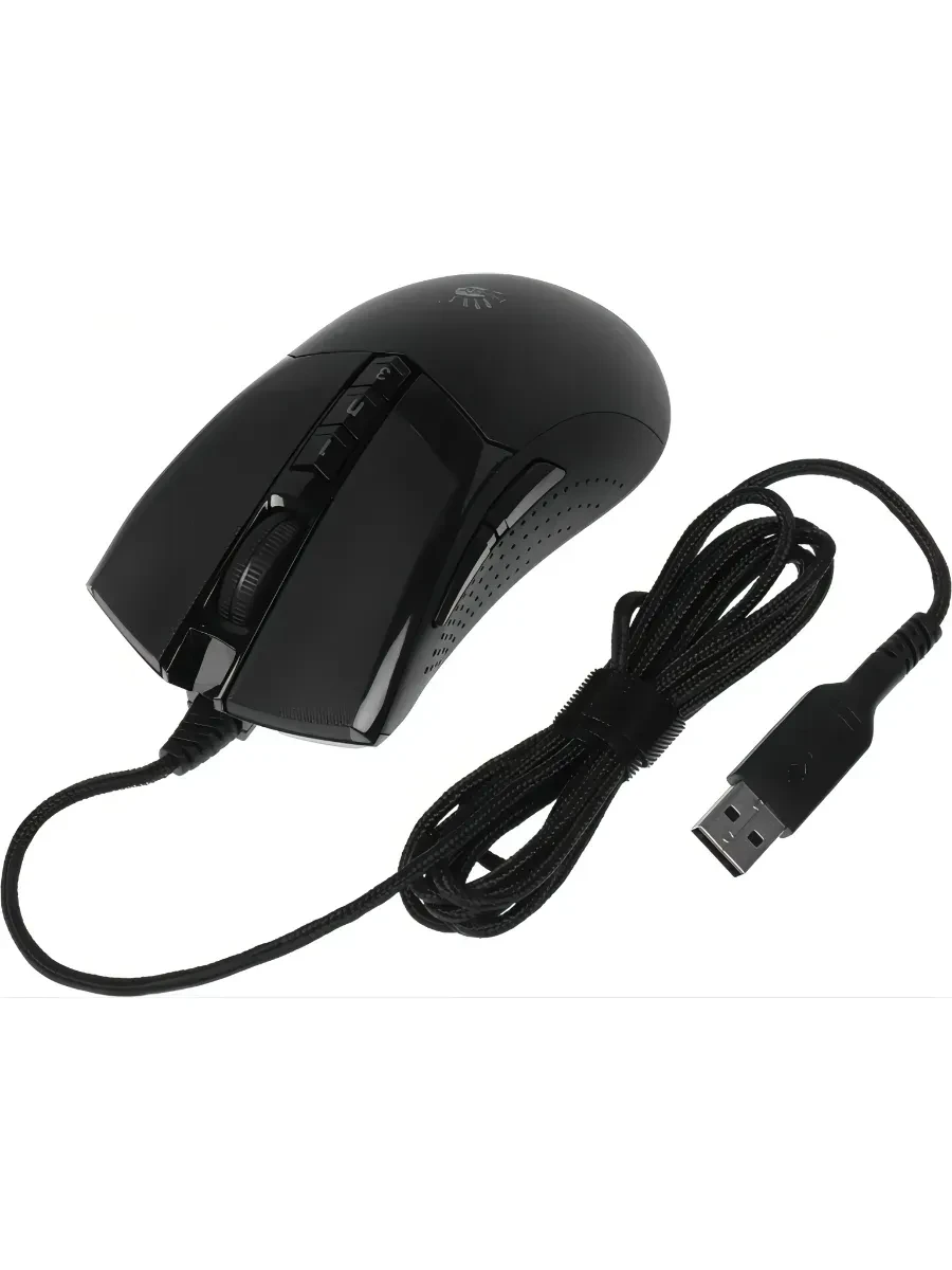 Мышь A4Tech Bloody W90 Max Activated, Stone Black, Wired, Gaming, Optical, 10000dpi, RGB backlig USB — 4