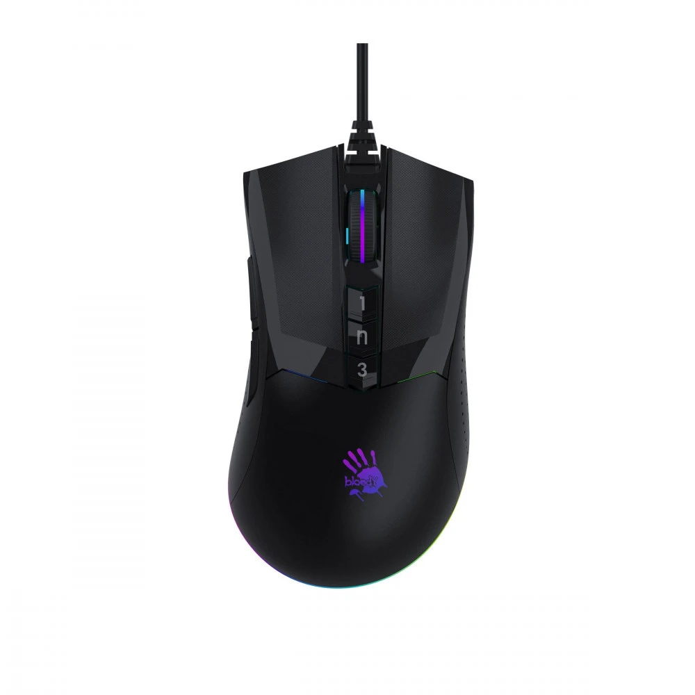 Мышь A4Tech Bloody W90 Max Activated, Stone Black, Wired, Gaming, Optical, 10000dpi, RGB backlig USB — 5