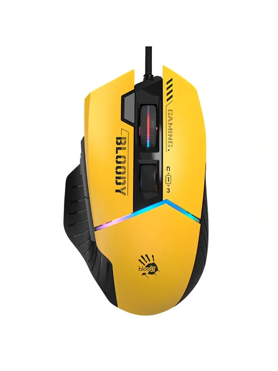 Мышь A4Tech Bloody W95 Max Sports, Lime, Wired, Gaming, Optical, 12000dpi, RGB backlight, 1.8m, USB — 2