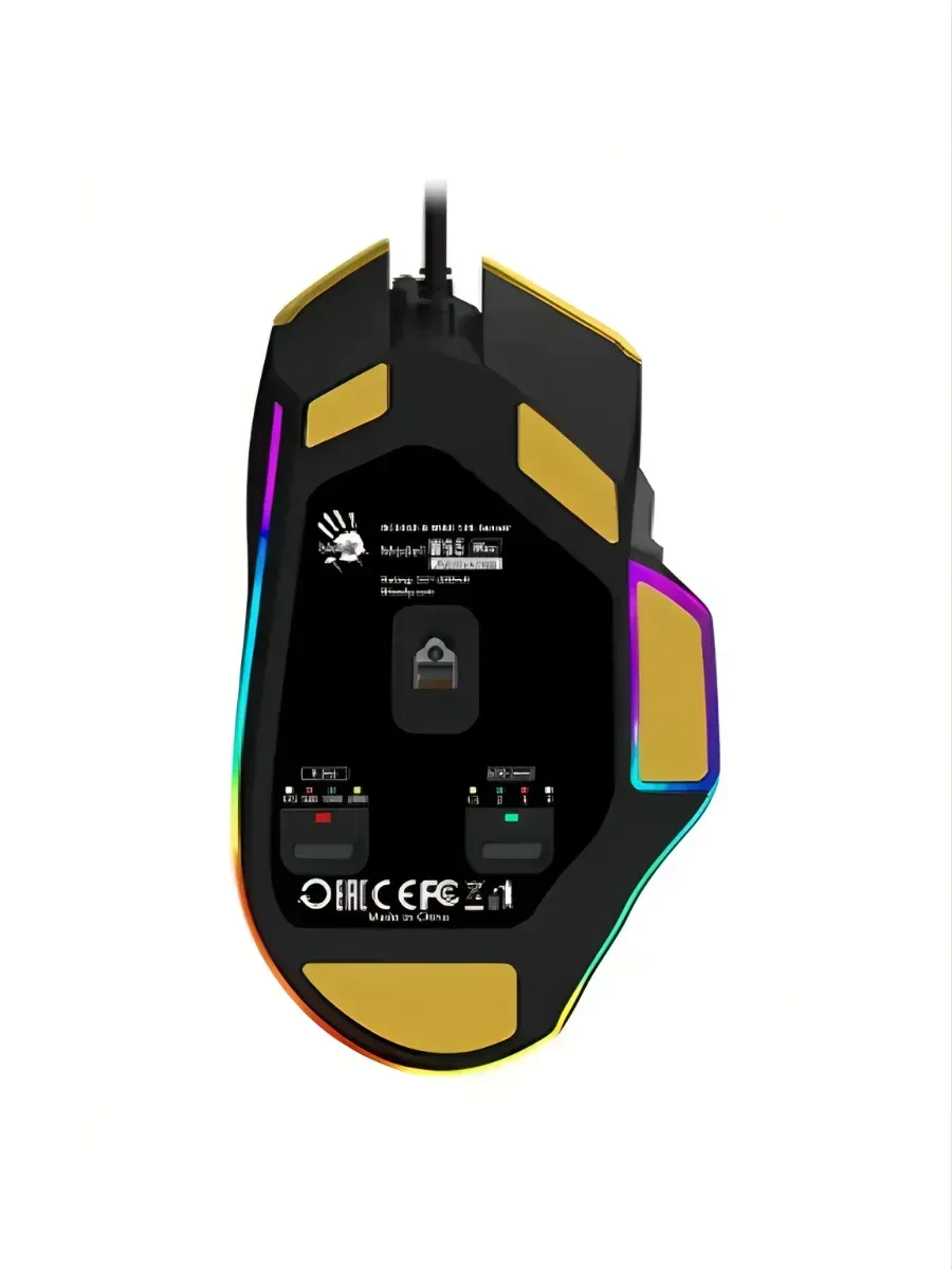 Мышь A4Tech Bloody W95 Max Sports, Lime, Wired, Gaming, Optical, 12000dpi, RGB backlight, 1.8m, USB — 3