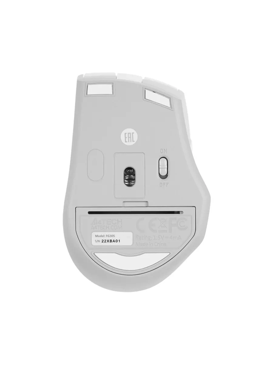 Мышь A4Tech Fstyler FG30S, White, Wireless, Optical, 2000dpi, 1 x АА, USB — 3