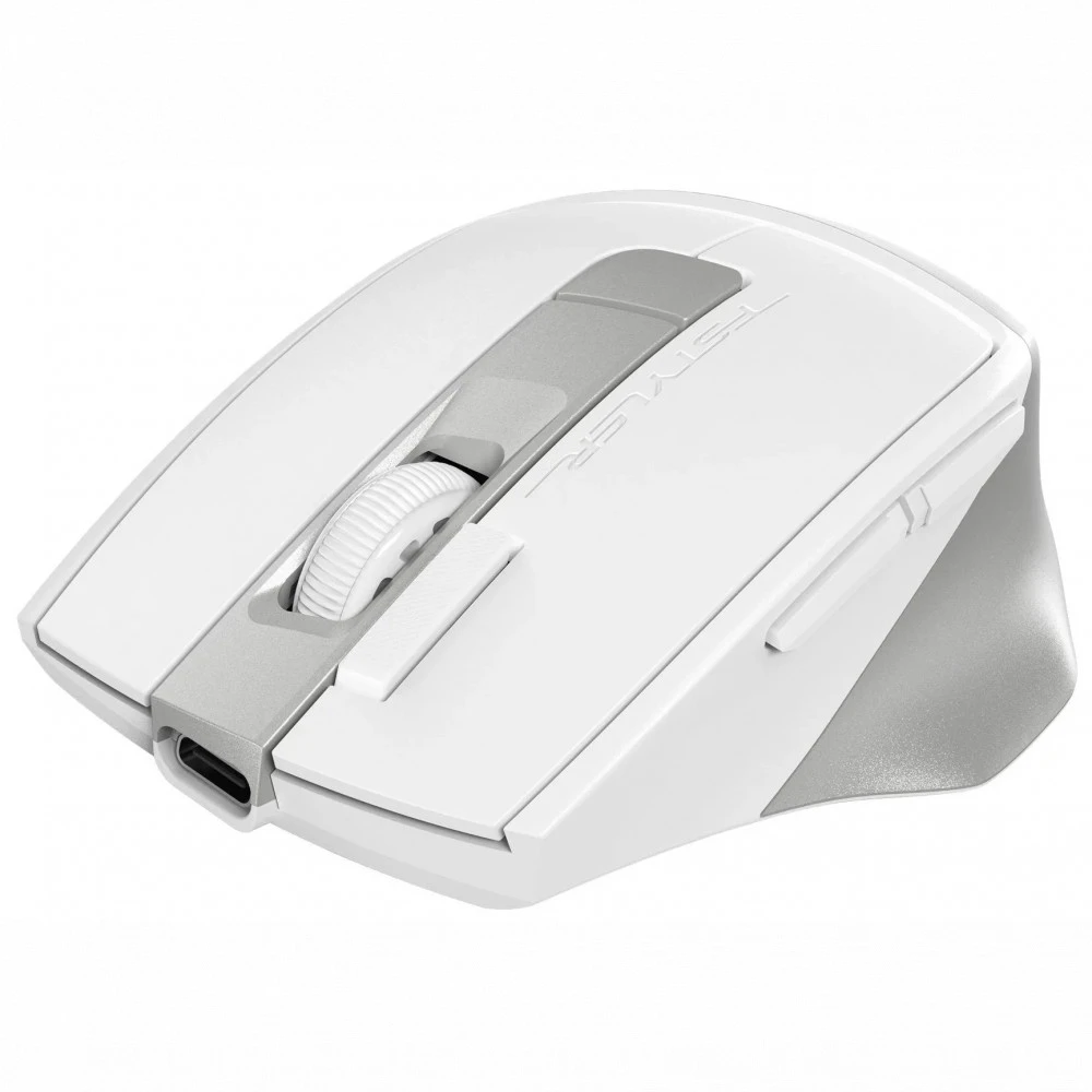 Мышь A4Tech Fstyler FB45CS Air2, Silver White, Wireless, Optical, 2000dpi, BT, 2.4GHz, Li-Ion, USB — 3