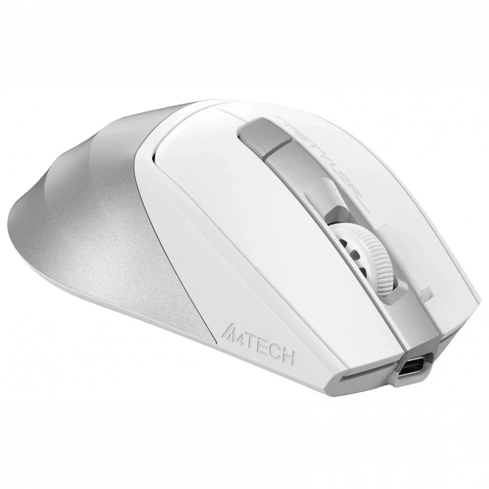 Мышь A4Tech Fstyler FB45CS Air2, Silver White, Wireless, Optical, 2000dpi, BT, 2.4GHz, Li-Ion, USB — 4