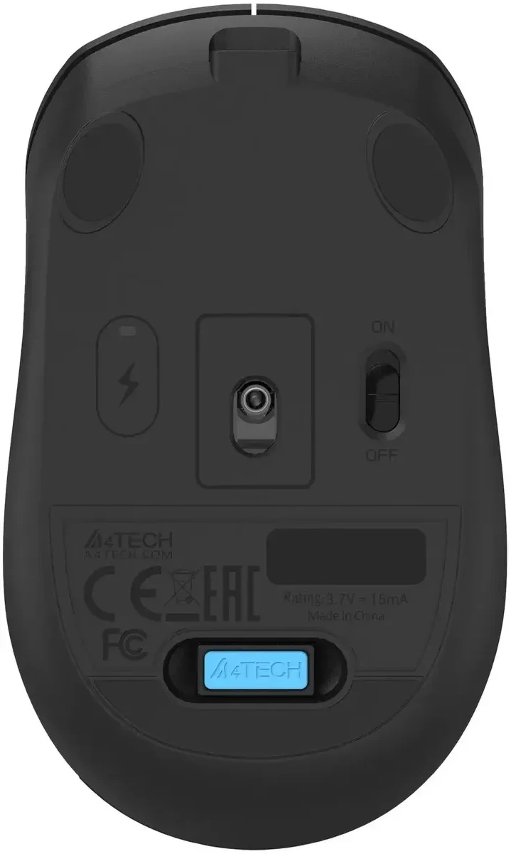 Мышь A4Tech Fstyler FG15CS Air2, Black, Wireless, Optical, 1200dpi, 2.4GHz, Li-Ion, USB — 2