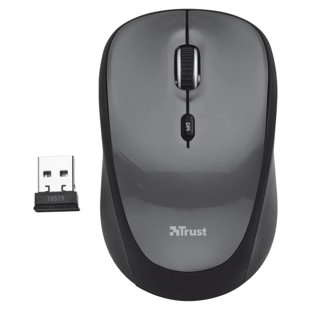 Мышь Trust Yvi Mini беспроводная оптическая 1600 dpi USB черная