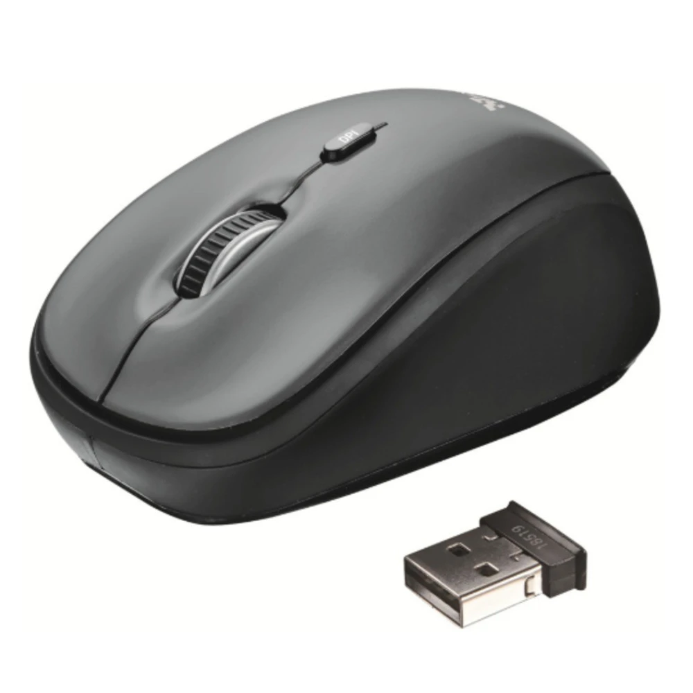 Мышь Trust Yvi Mini беспроводная оптическая 1600 dpi USB черная — 2