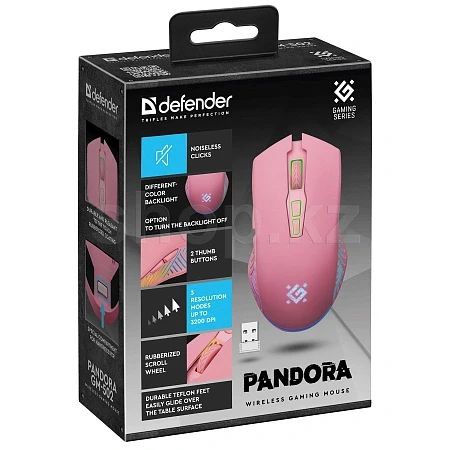 Мышь Defender Pandora GM-502, Pink, USB — 4