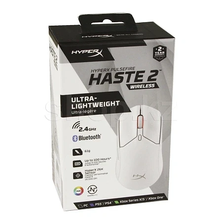 Мышь HyperX Pulsefire Haste 2 Wireless, White, USB — 3