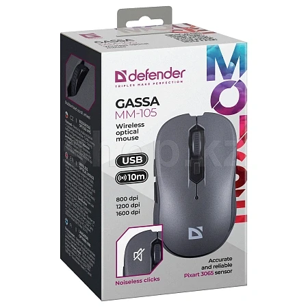 Мышь Defender Gassa MM-105, Red, USB — 3