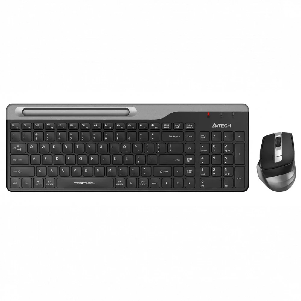 Клавиатура A4Tech Fstyler FB2535C, Smoky Grey + мышь, Wireless, Multimedia, 1xAA, BT, USB