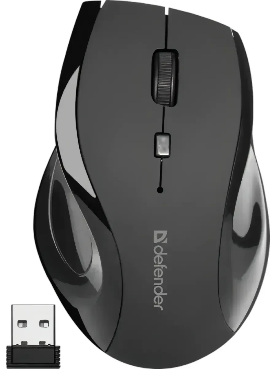 Мышь Defender Accura MM-295, Black, Wireless, Optical, 1600dpi, 1 x AA, USB — 2
