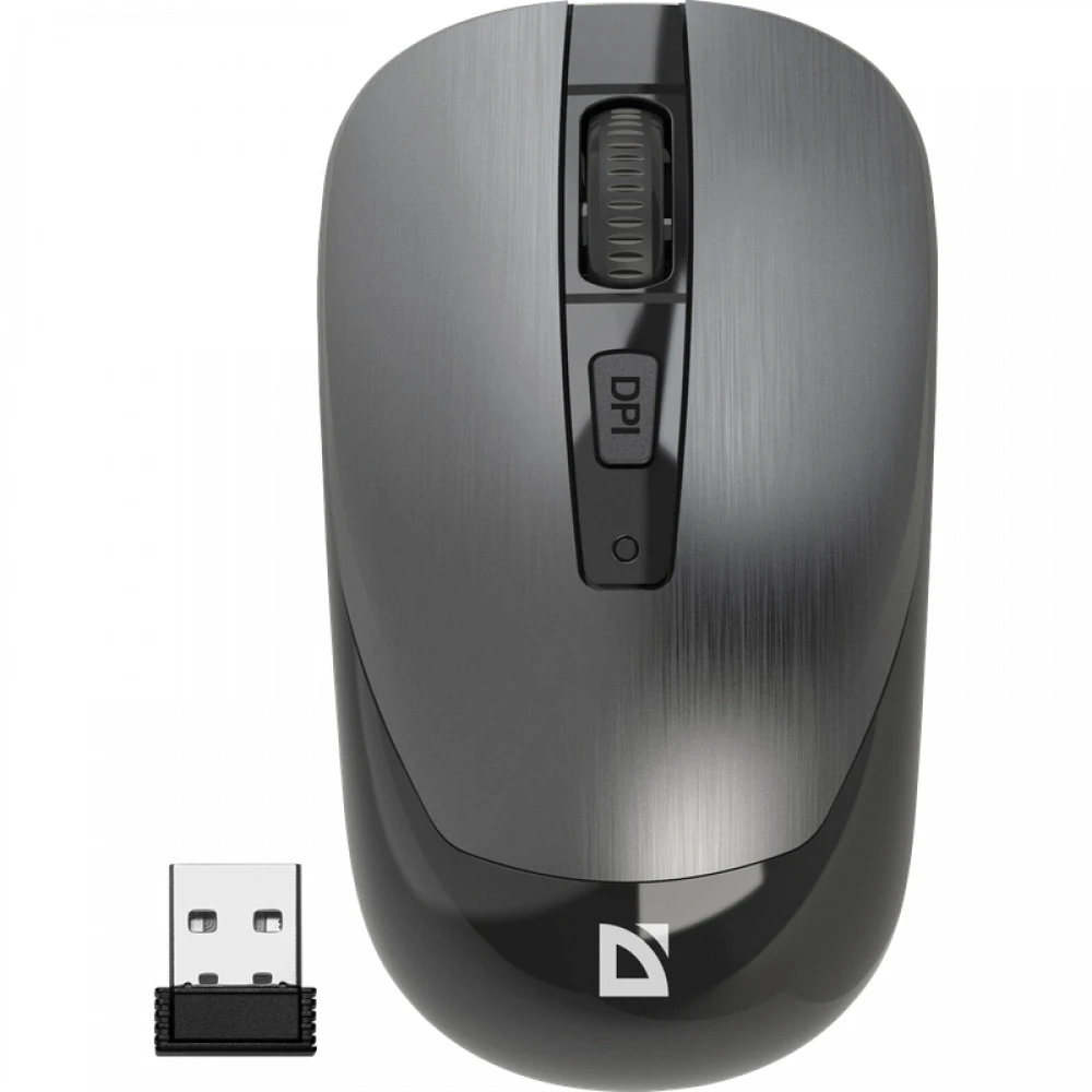 Мышь Defender Wave MM-995, Gray, Wireless, Optical, 1600dpi, 1 x AA, USB