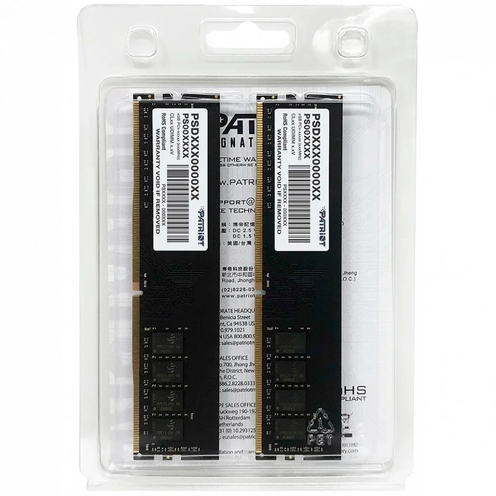 Модуль памяти Patriot Signature, PSD416G3200K, DDR4, DIMM, 16Gb, KIT, 2x8Gb, 3200Mhz, CL22 — 5
