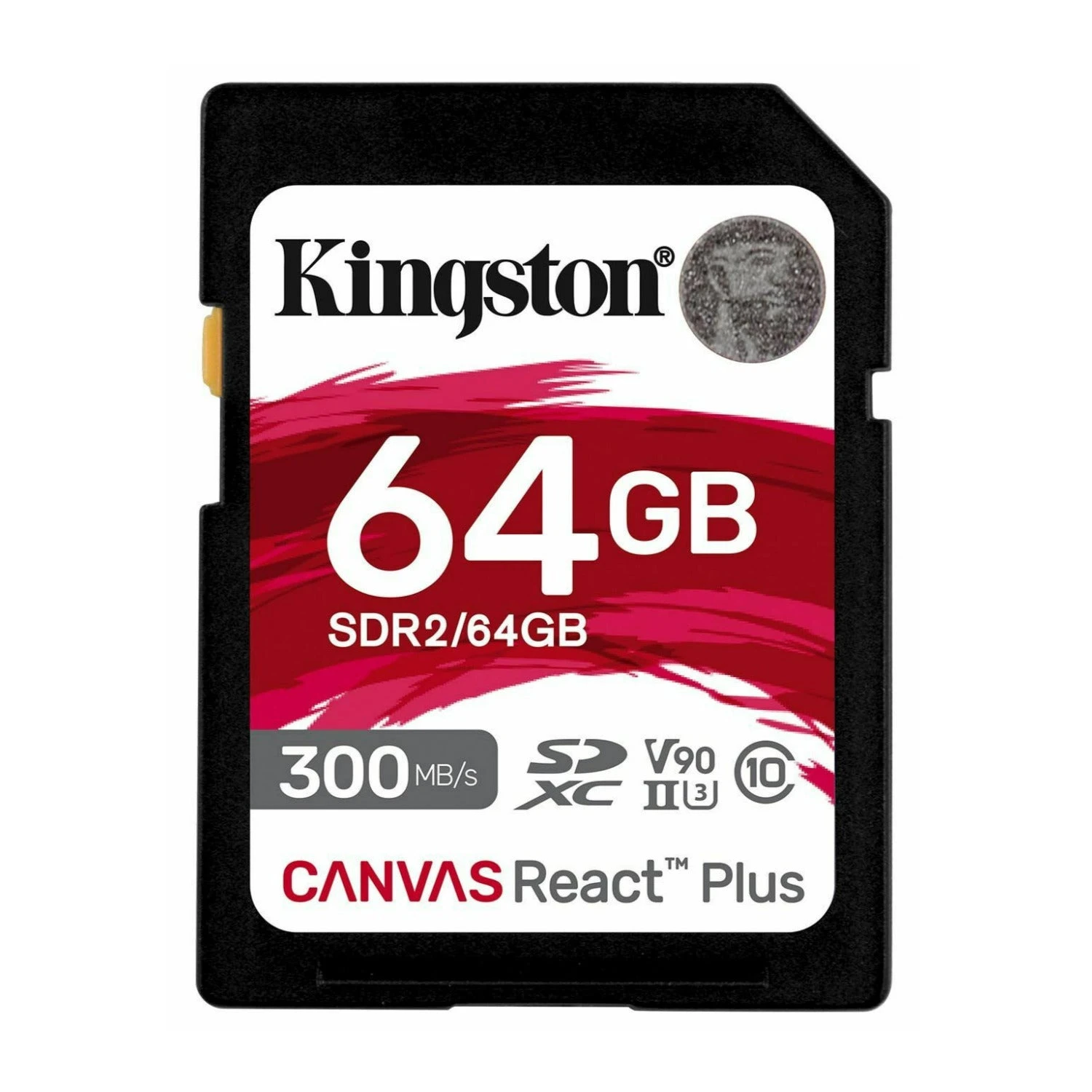 Карта памяти SD, Kingston Canvas React Plus, 64GB, SDR2/64GB, UHS-II, R300/W260